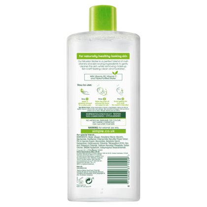 Simple Micellar Cleansing Water, 400ml